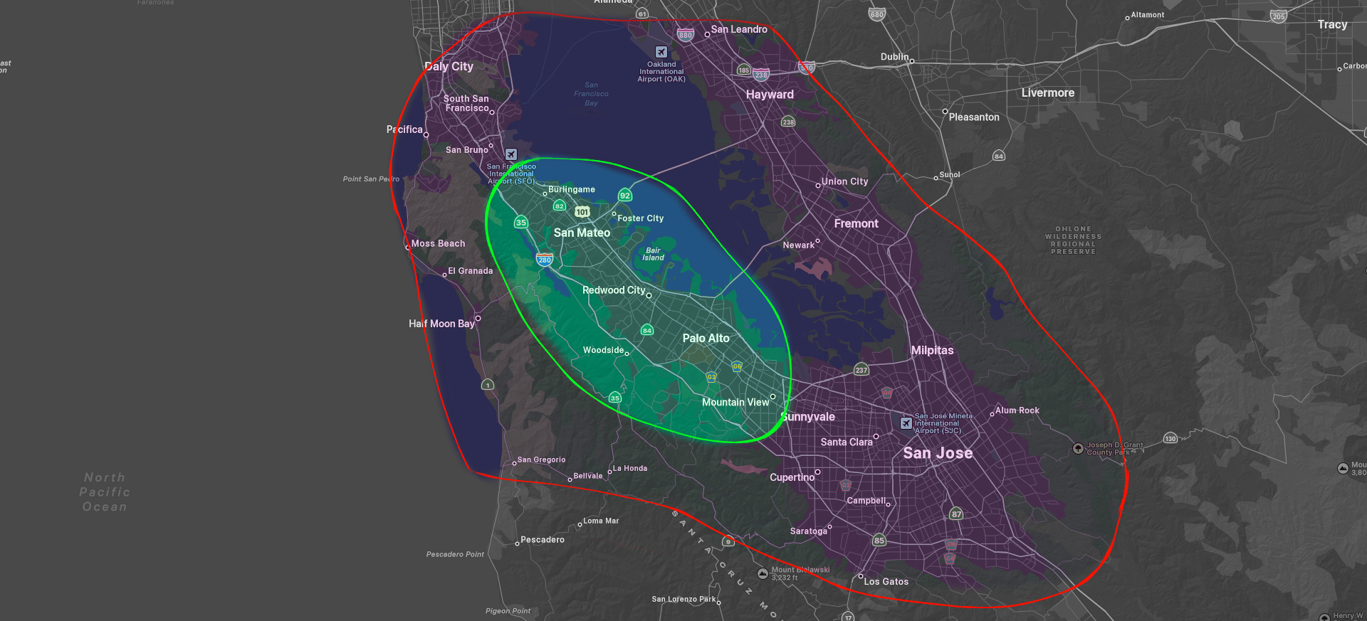 BROT Service Area Map
